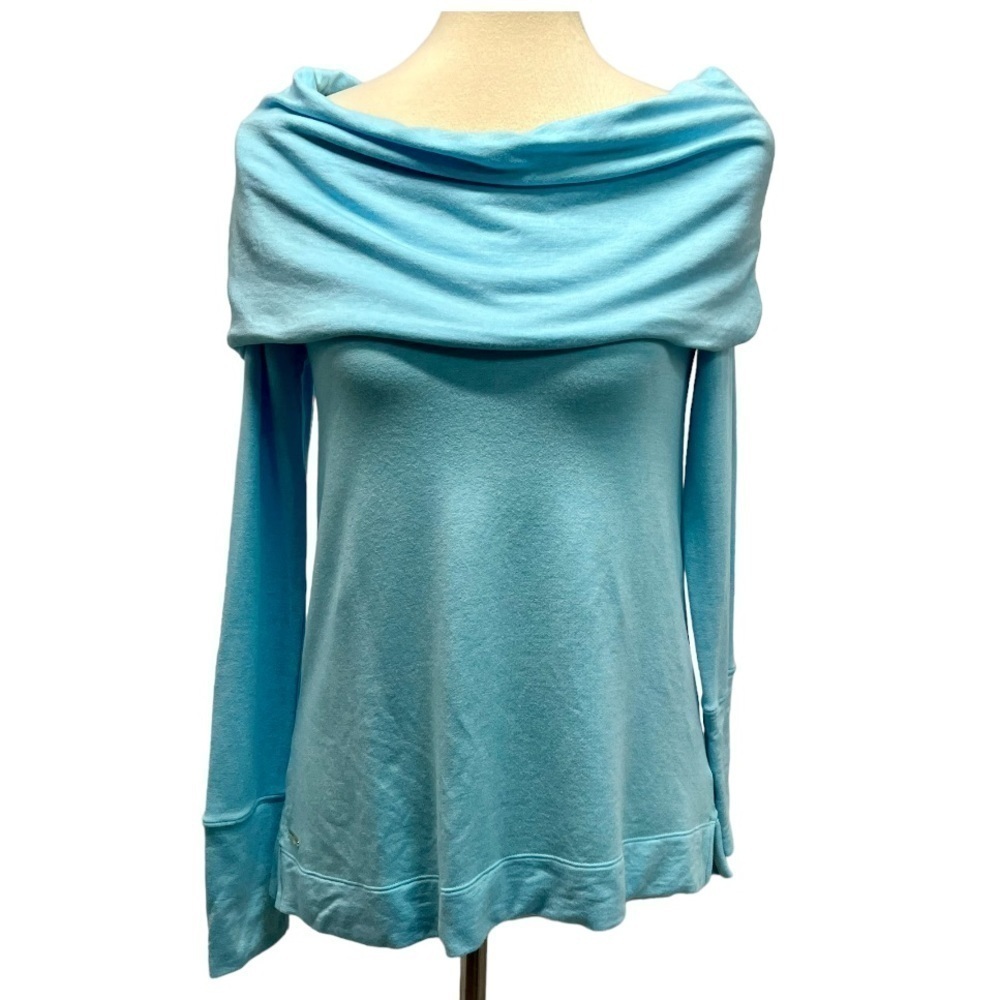 Lilly Pulitzer Belinda Blue Off The Shoulder Modal Blend Top Women’s XS - Picture 6 of 15